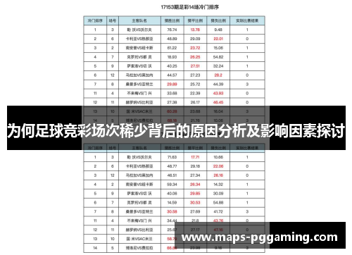 为何足球竞彩场次稀少背后的原因分析及影响因素探讨